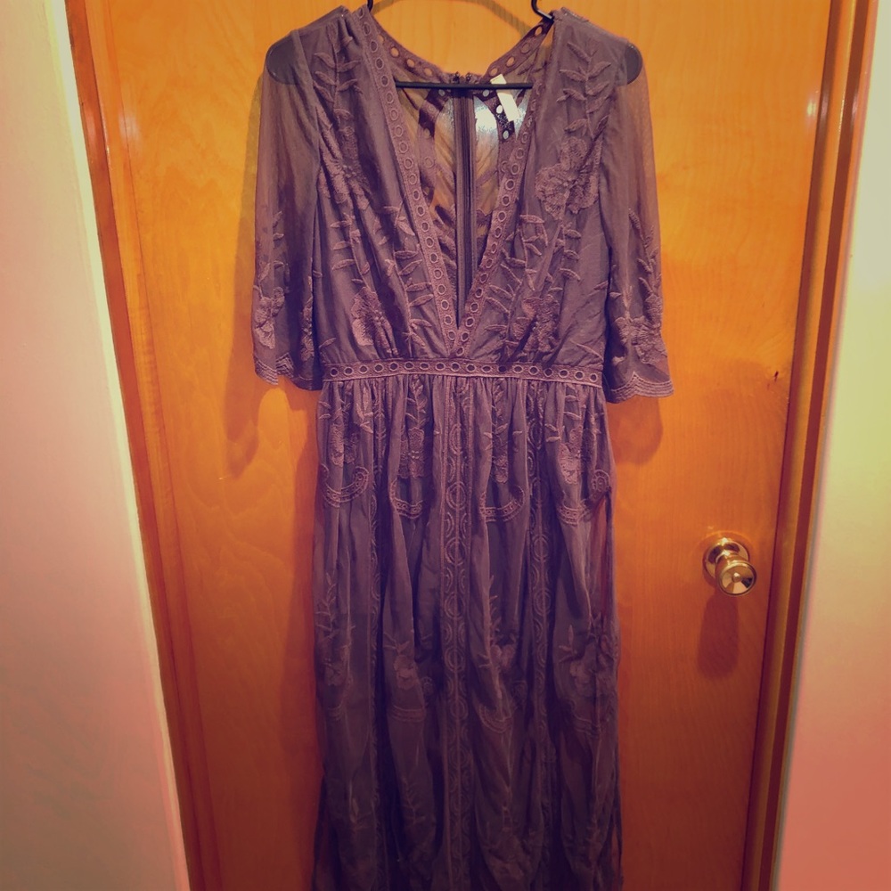 Purple lace romper